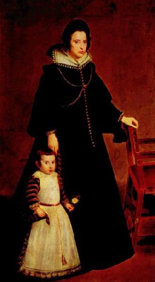 Diego Velazquez Portrat Dona Antonia Ipenarrieta mit einem Sohn oil painting image